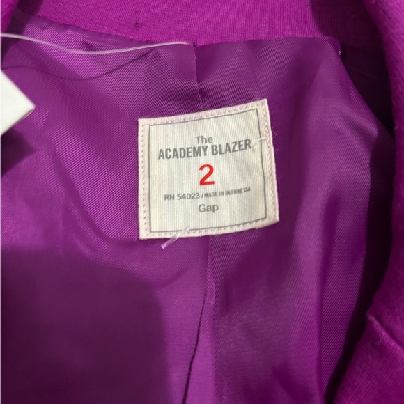 NWT! Gap “Academy Blazer” Fuchsia Ponte Knit with White Trim Jacket Size 2 - Picture 4 of 9